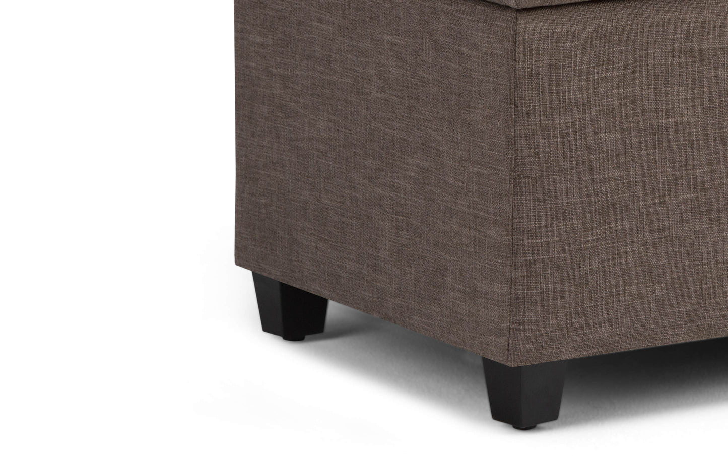 Fawn Brown Linen Style Fabric | Sienna Storage Ottoman Bench