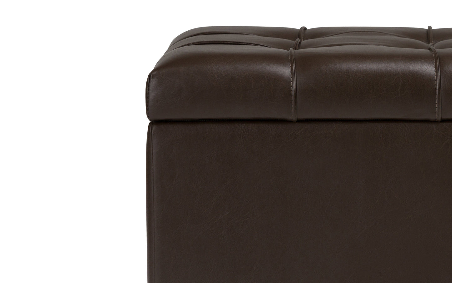 Sienna Storage Ottoman in Vegan Leather