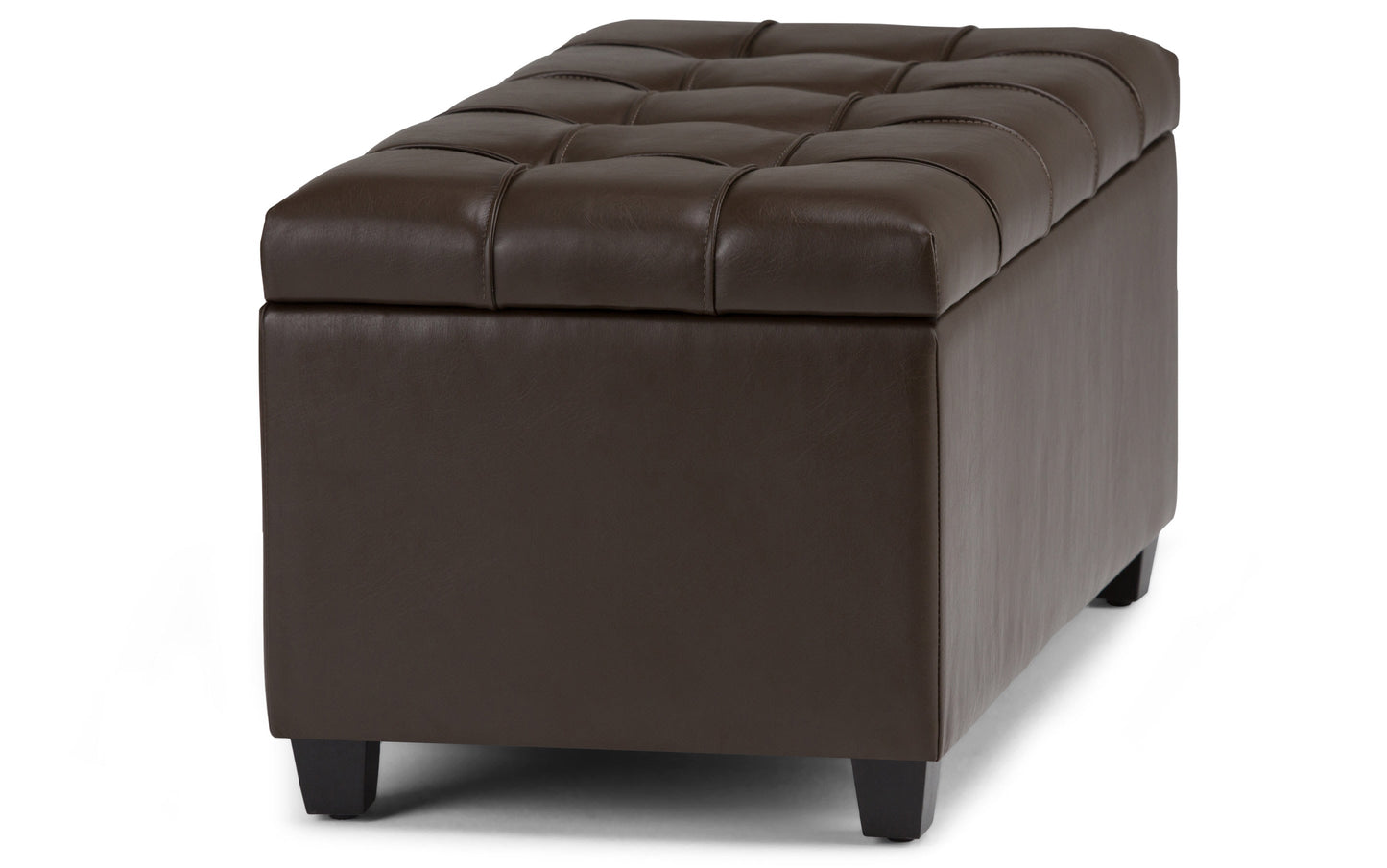 Sienna Storage Ottoman in Vegan Leather