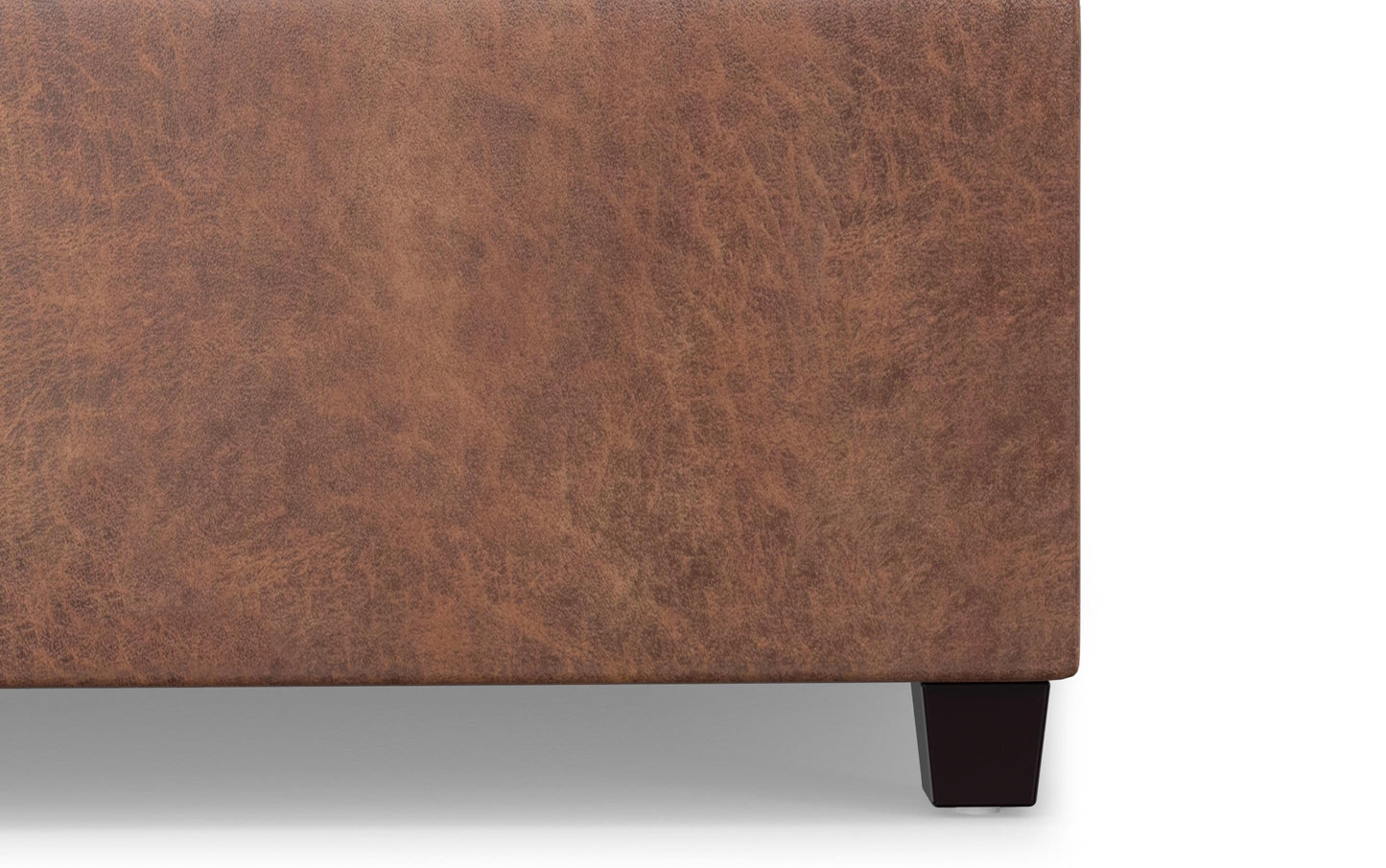 Sienna Storage Ottoman in Distressed Vegan Leather