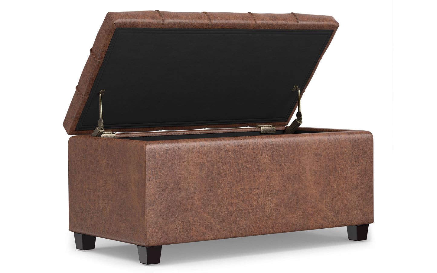 Sienna Storage Ottoman in Distressed Vegan Leather
