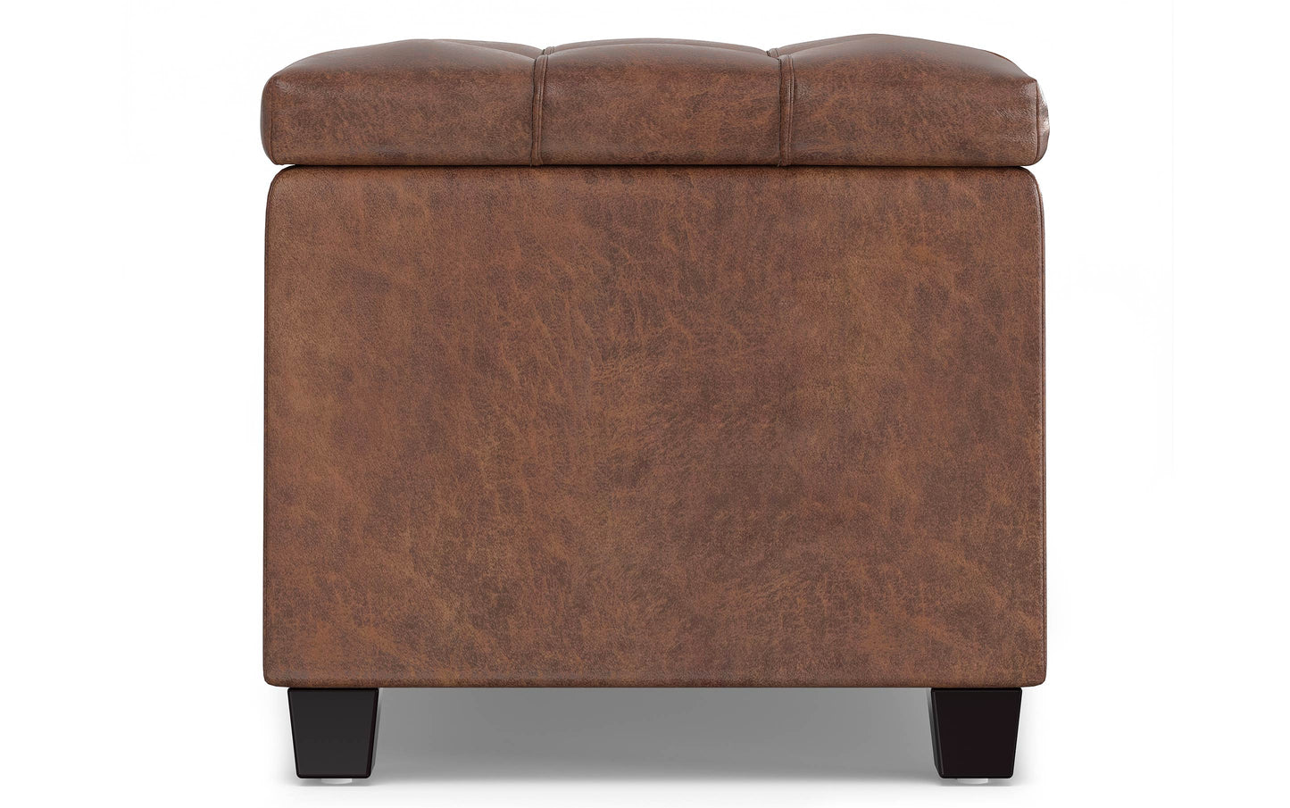 Sienna Storage Ottoman in Distressed Vegan Leather