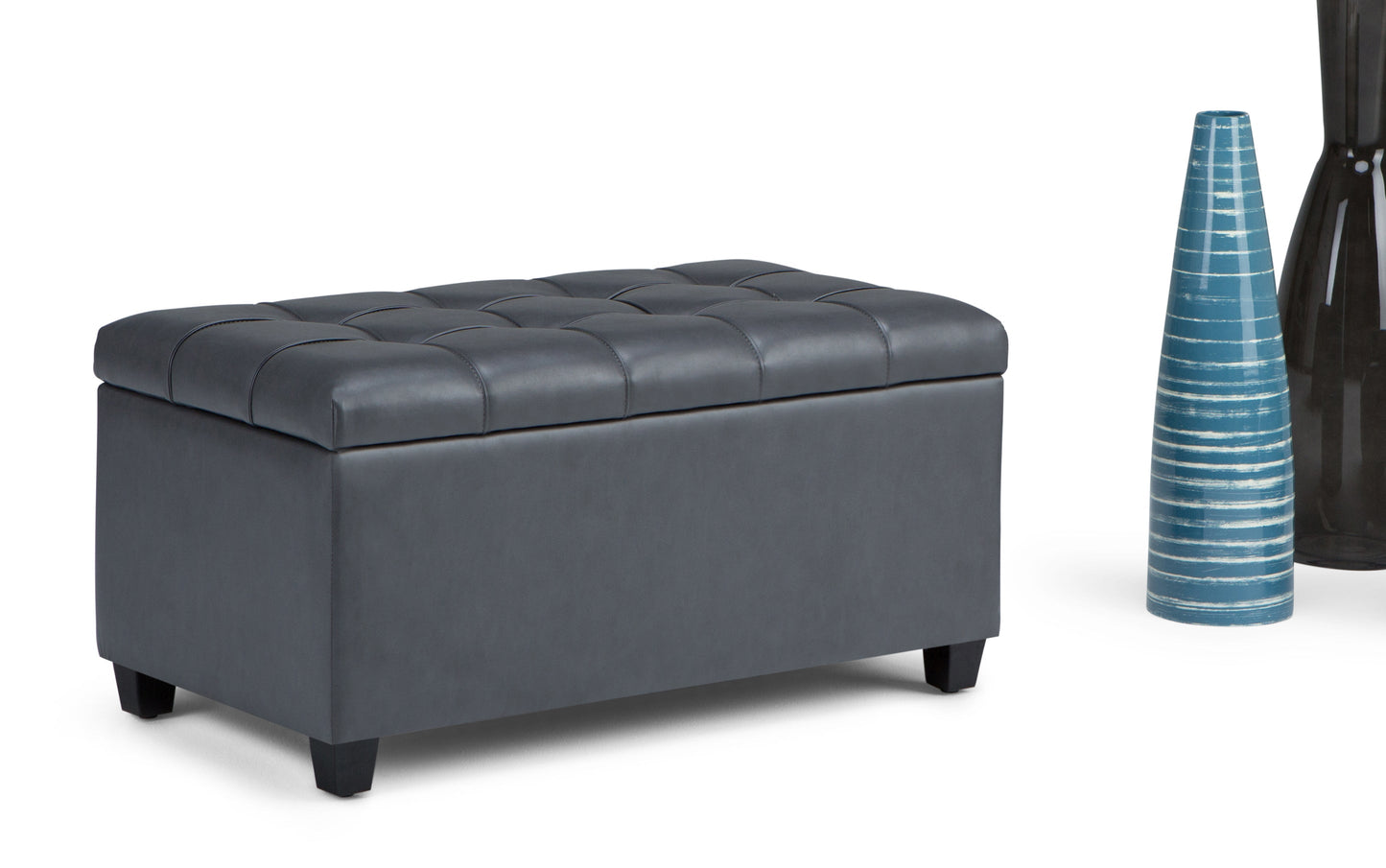 Sienna Storage Ottoman in Vegan Leather
