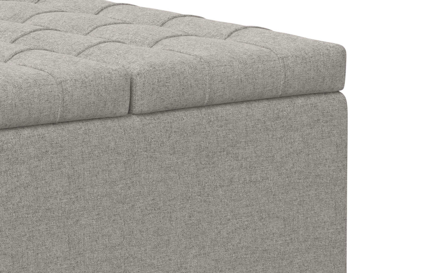 Harrison Small Square Coffee Table Storage Ottoman in Linen