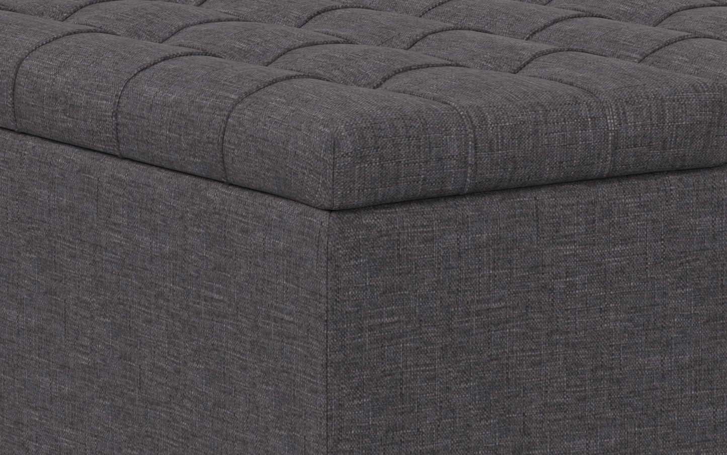 Harrison Small Square Coffee Table Storage Ottoman in Linen