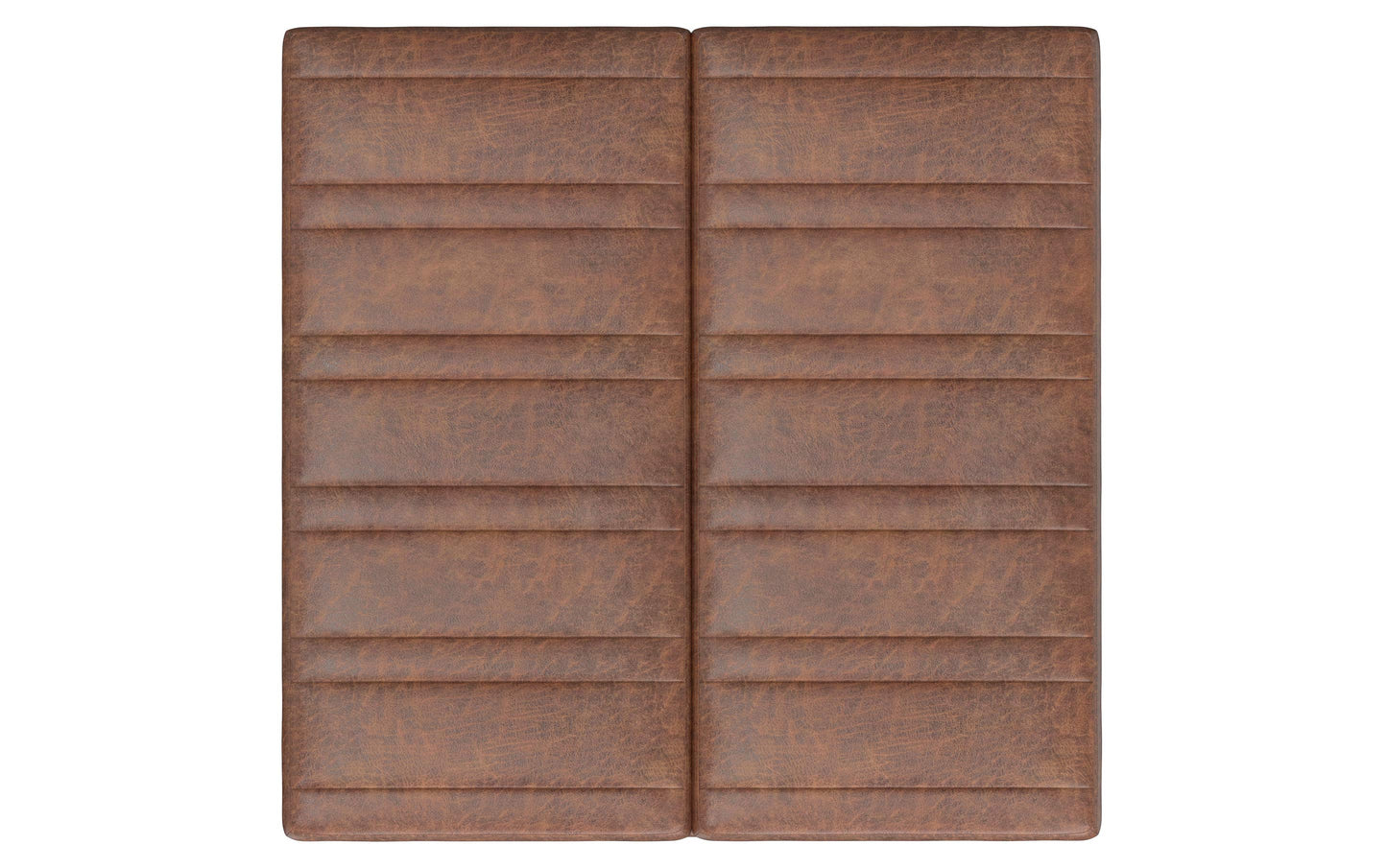 Distressed Saddle Brown Distressed Vegan Leather | Ellis Table Ottoman in Distressed Vegan Leather