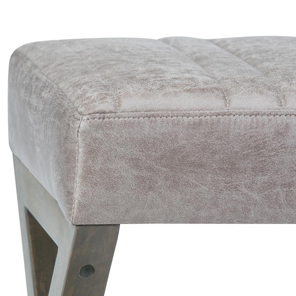 Salinger Ottoman Bench in Distressed Grey Taupe