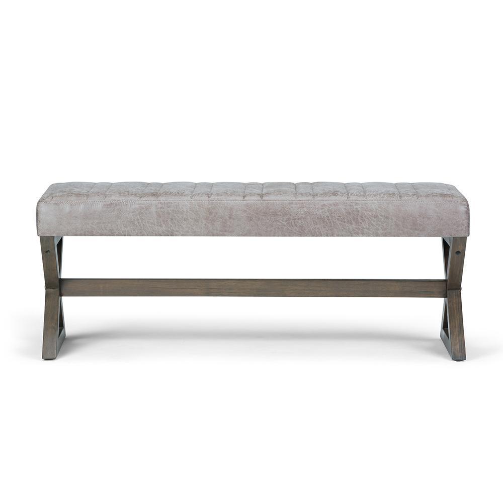Salinger Ottoman Bench in Distressed Grey Taupe