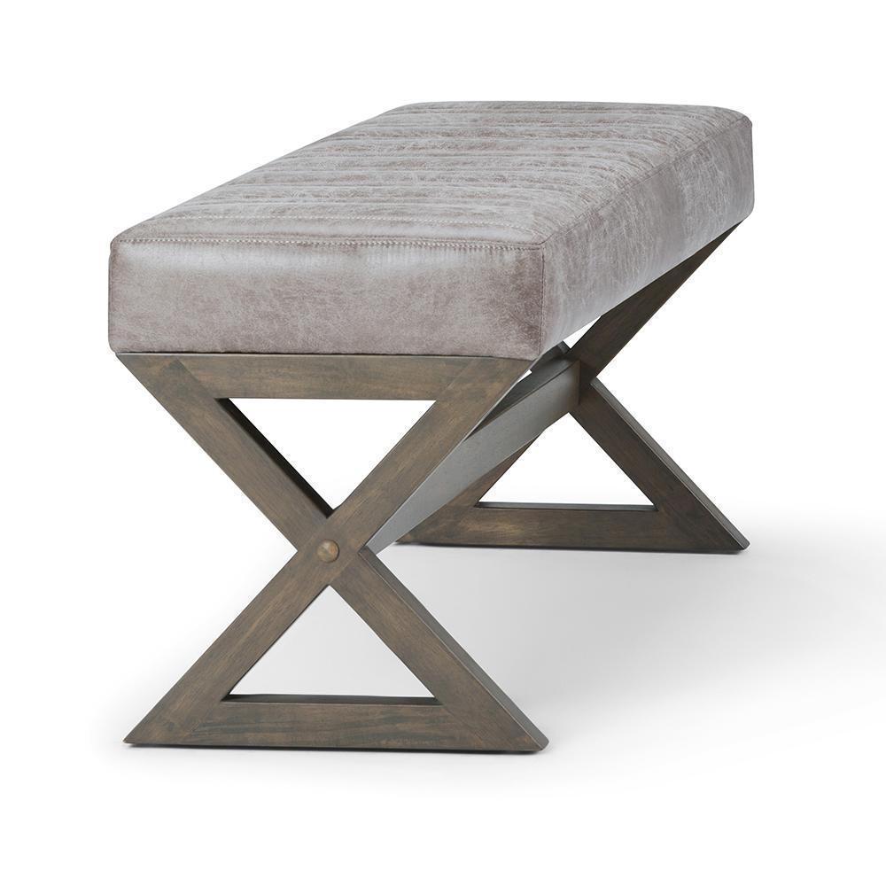 Salinger Ottoman Bench in Distressed Grey Taupe