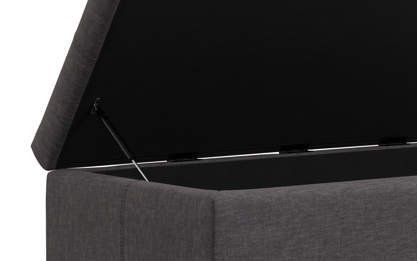 Slate Grey Linen Style Fabric | Gabbie Rectangular Storage Ottoman