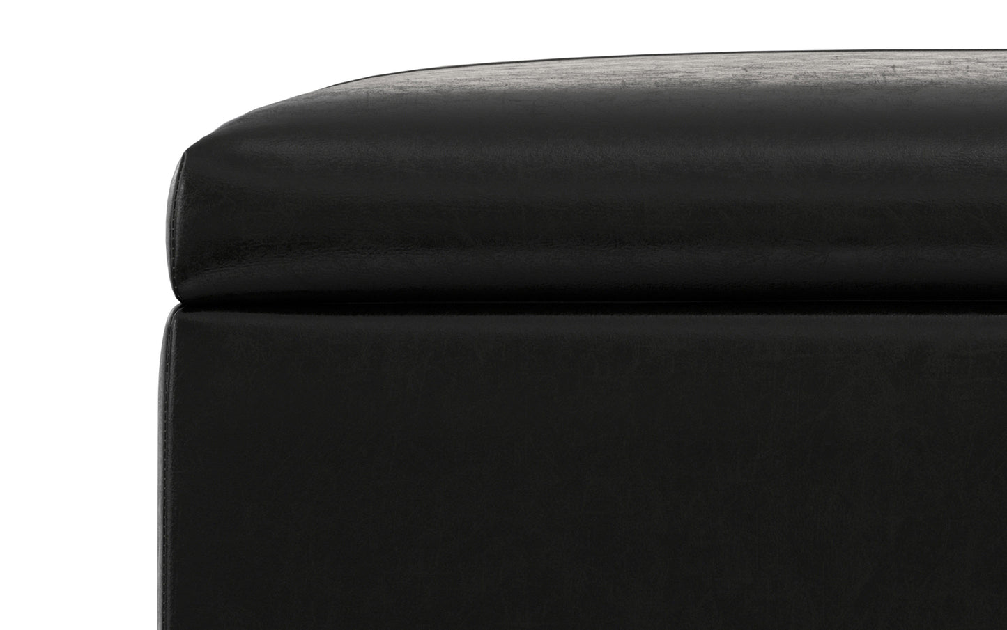 Midnight Black Vegan Leather | Gabbie Square Coffee Table Storage Ottoman