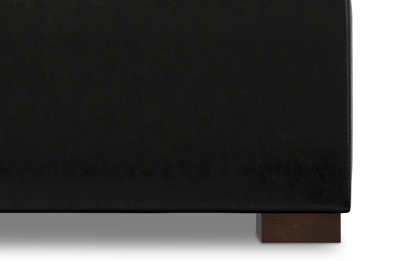 Midnight Black Vegan Leather | Gabbie Square Coffee Table Storage Ottoman
