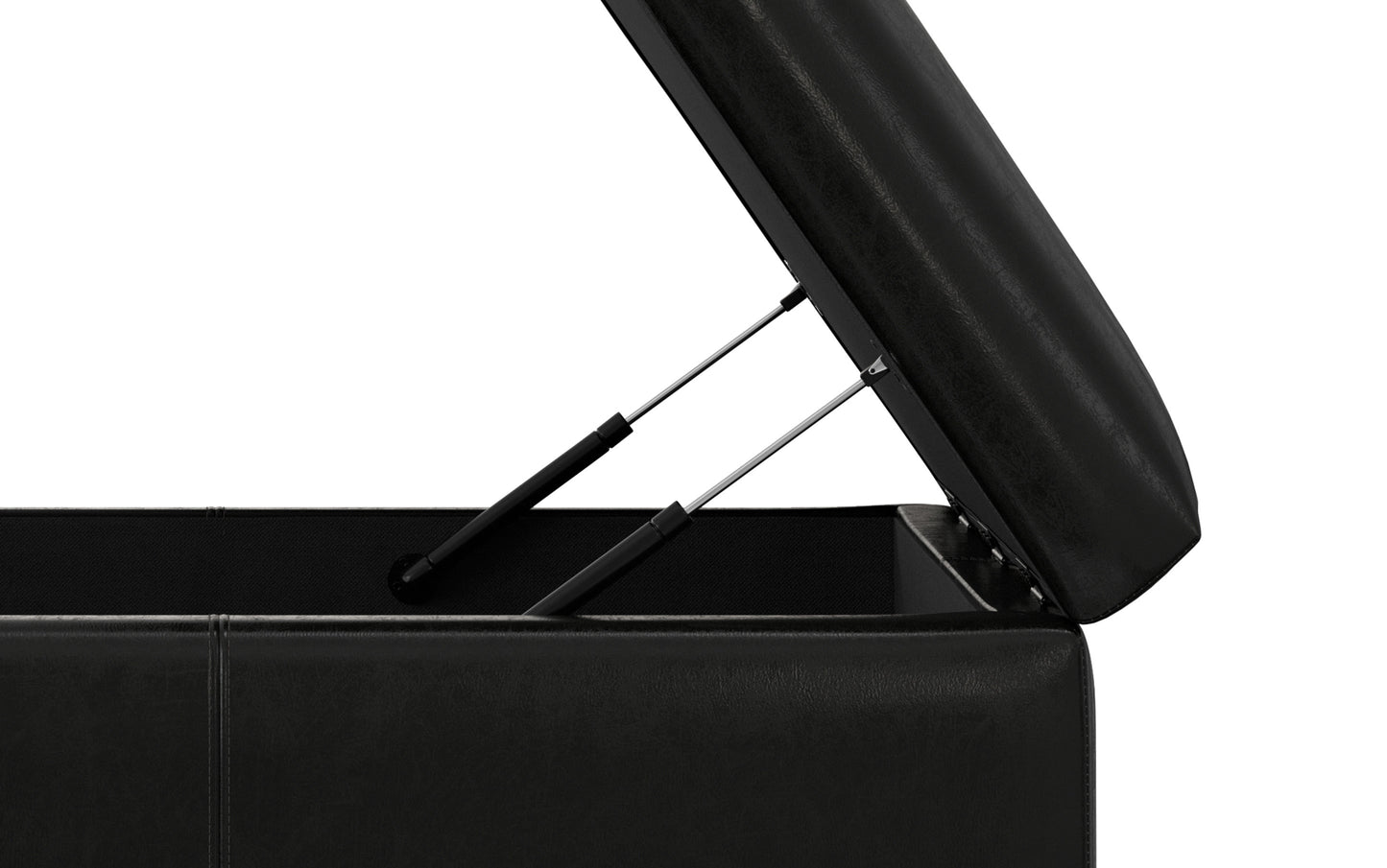 Midnight Black Vegan Leather | Gabbie Square Coffee Table Storage Ottoman