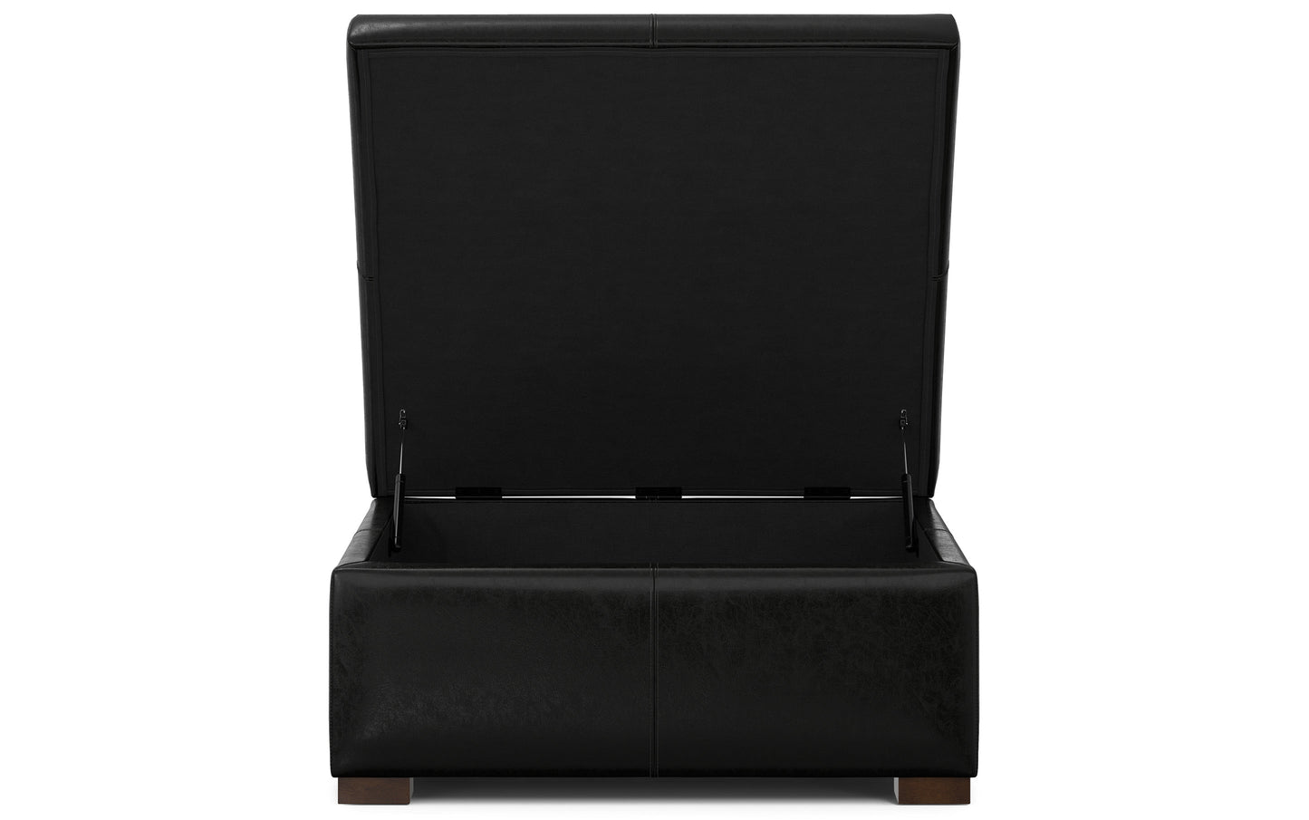 Midnight Black Vegan Leather | Gabbie Square Coffee Table Storage Ottoman