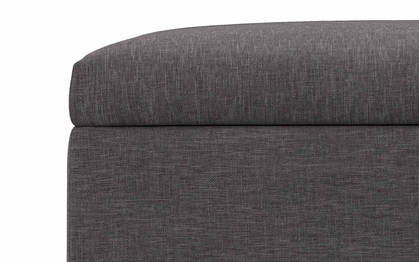 Slate Grey Linen Style Fabric | Gabbie Square Coffee Table Storage Ottoman