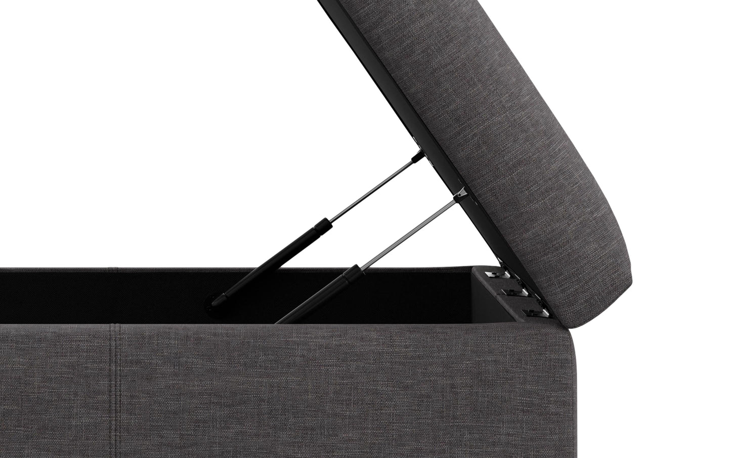 Slate Grey Linen Style Fabric | Gabbie Square Coffee Table Storage Ottoman