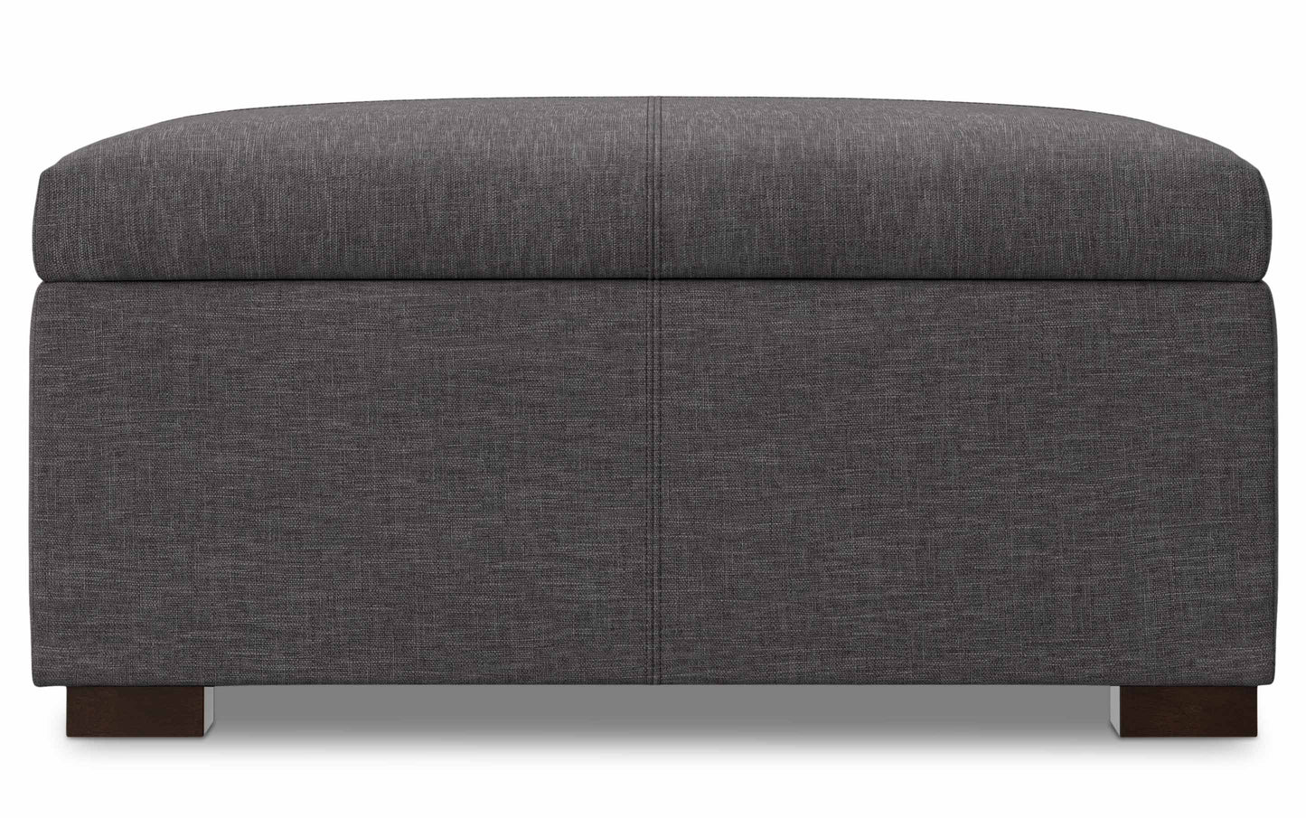 Slate Grey Linen Style Fabric | Gabbie Square Coffee Table Storage Ottoman