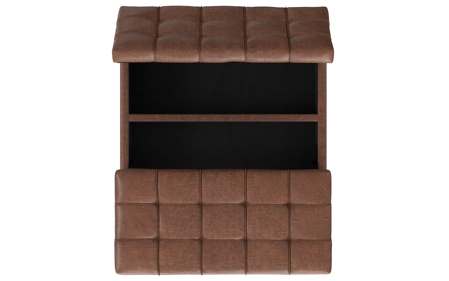 Laura Lift Top Storage Ottoman in Vegan Leather