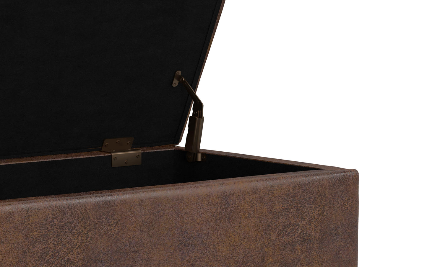 Shiloh Small Storage Ottoman in Distressed Vegan Leather