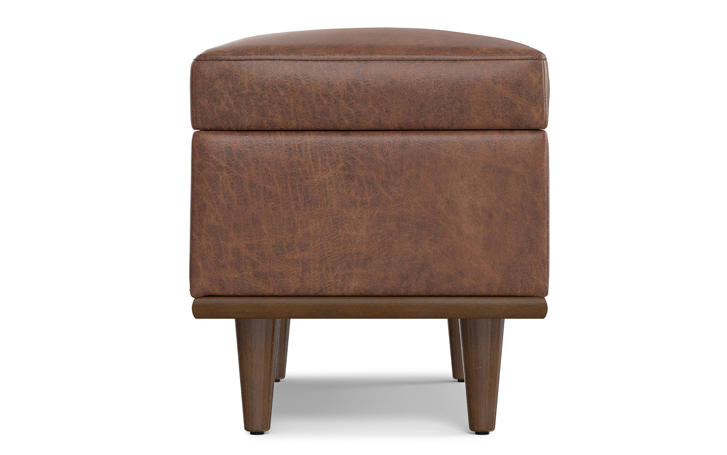 Shiloh Small Storage Ottoman in Distressed Vegan Leather