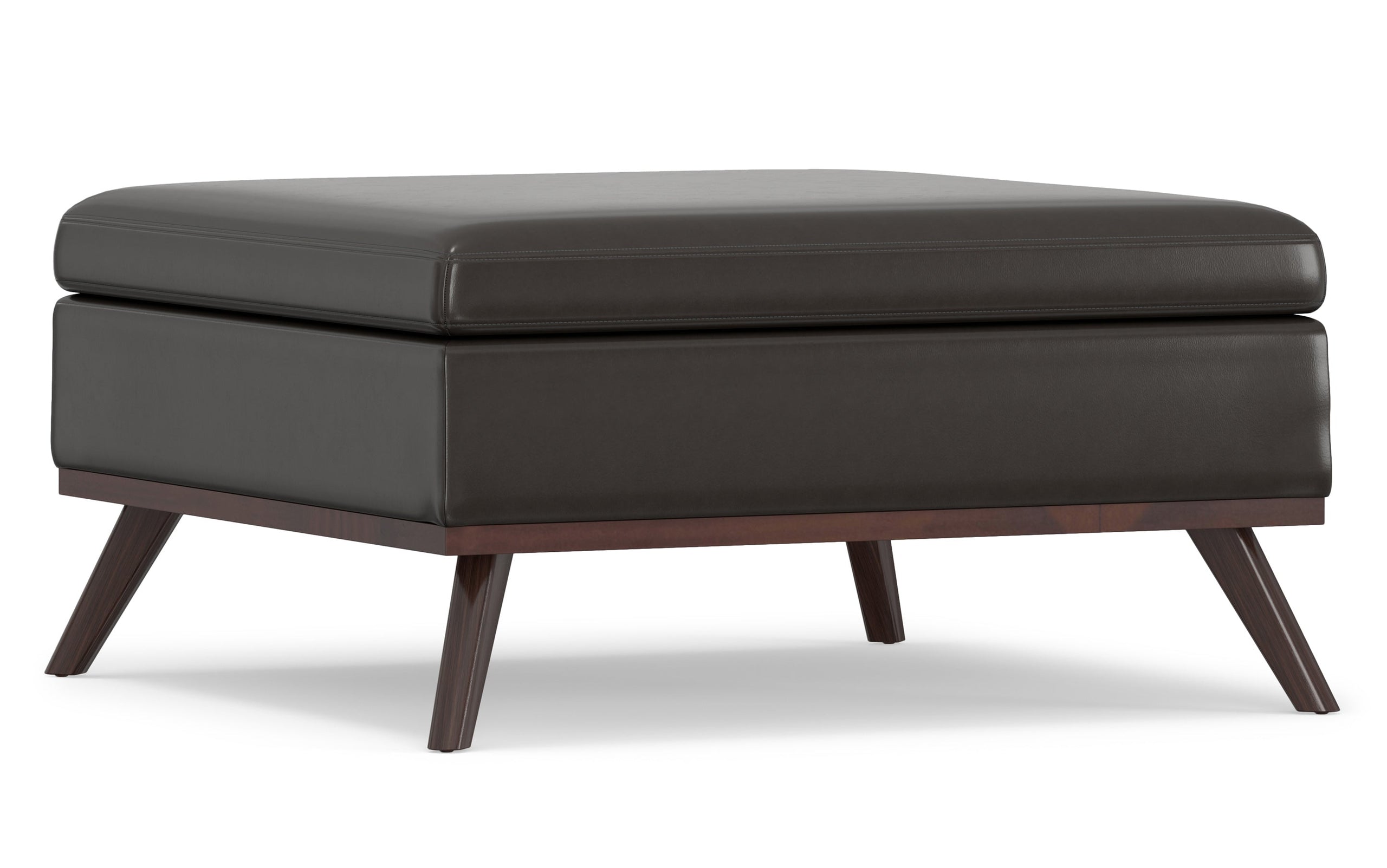 Tanners Brown Vegan Leather | Owen Coffee Table Ottoman with Storage