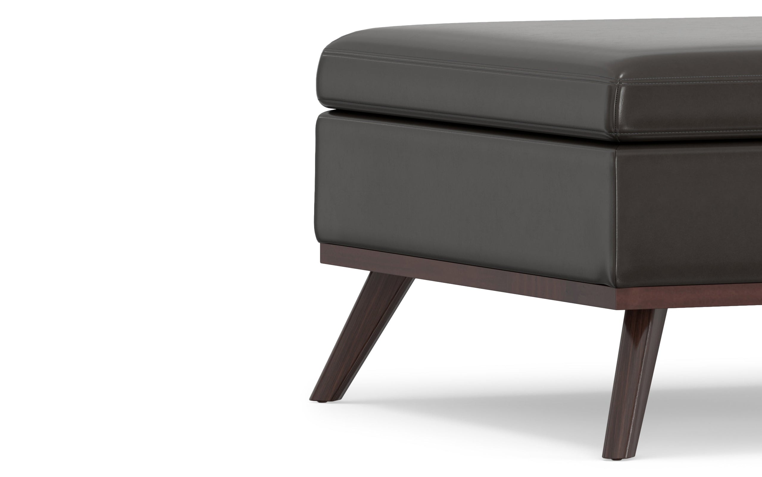 Tanners Brown Vegan Leather | Owen Coffee Table Ottoman with Storage
