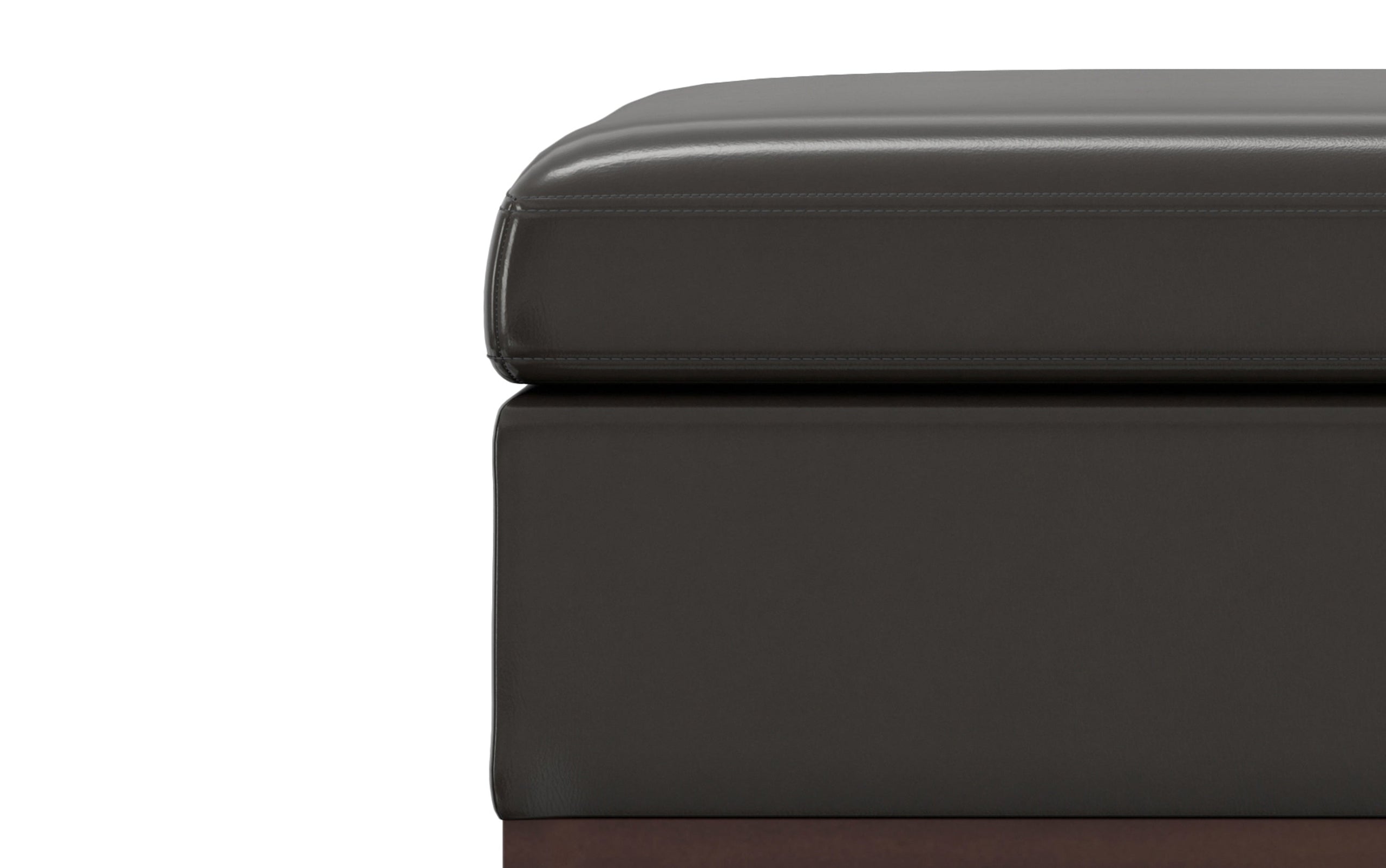 Tanners Brown Vegan Leather | Owen Coffee Table Ottoman with Storage