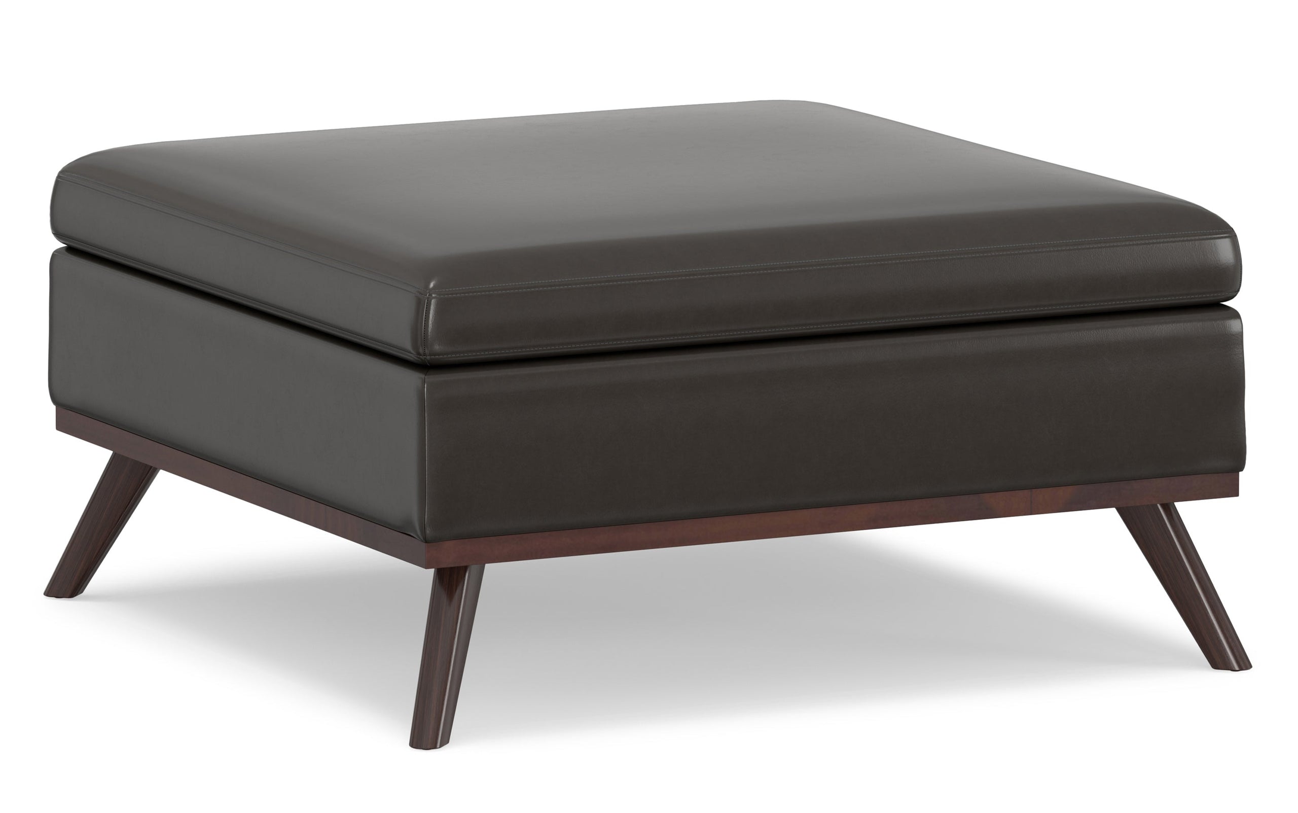 Tanners Brown Vegan Leather | Owen Coffee Table Ottoman with Storage