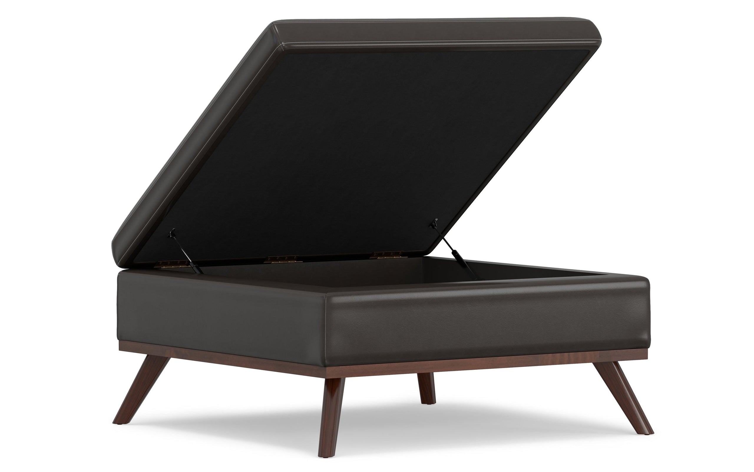 Tanners Brown Vegan Leather | Owen Coffee Table Ottoman with Storage