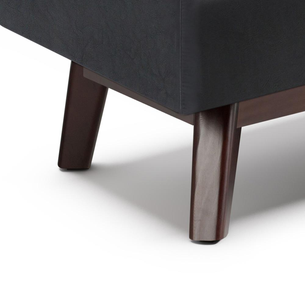 Midnight Black Vegan Leather | Owen Rectangular Storage Ottoman