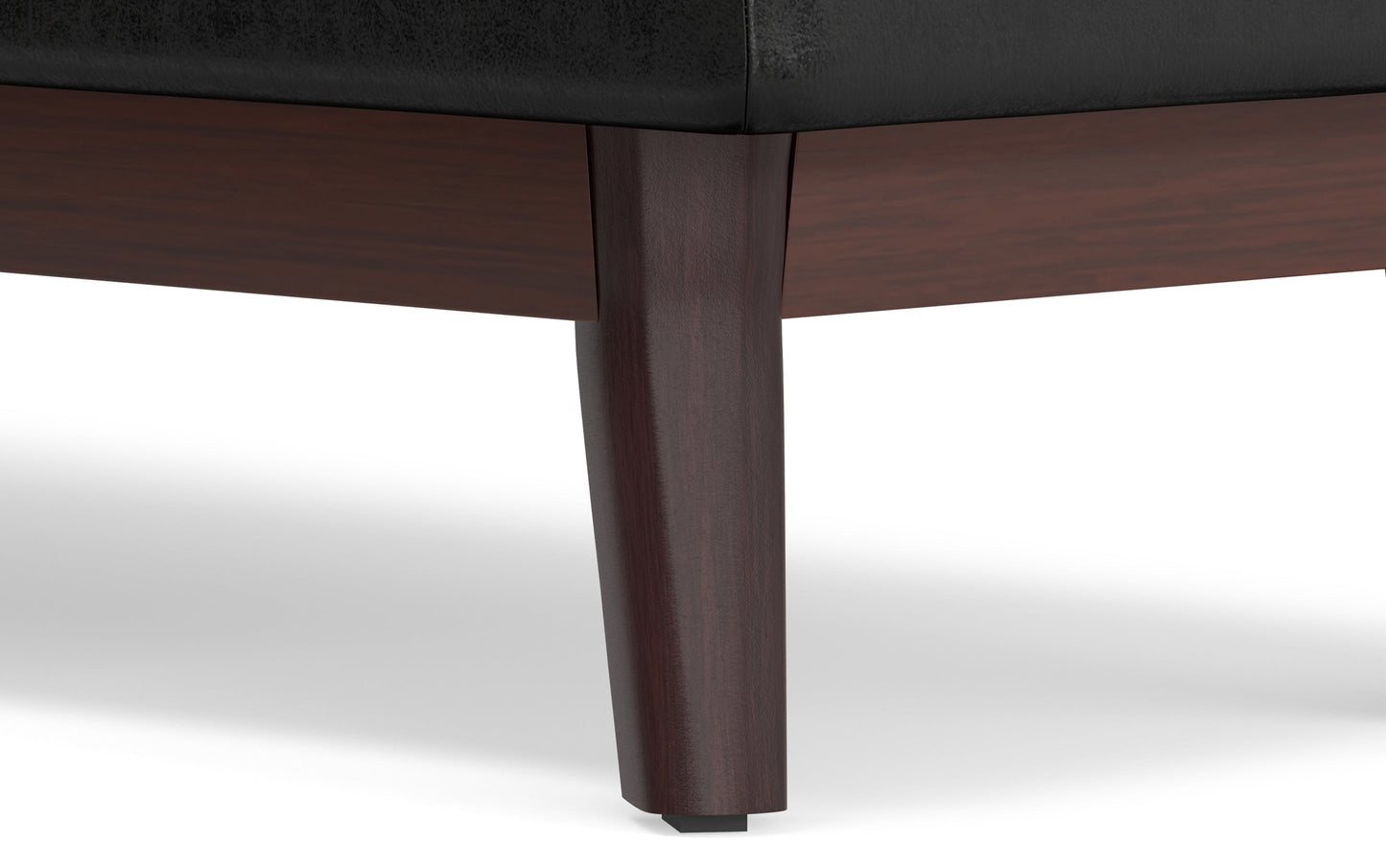 Distressed Black Distressed Vegan Leather | Owen Rectangular Storage Ottoman