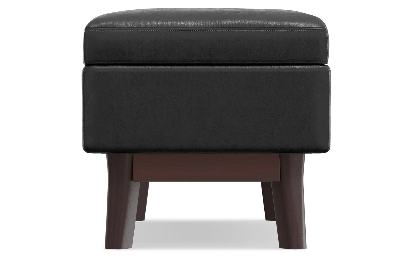 Distressed Black Distressed Vegan Leather | Owen Rectangular Storage Ottoman