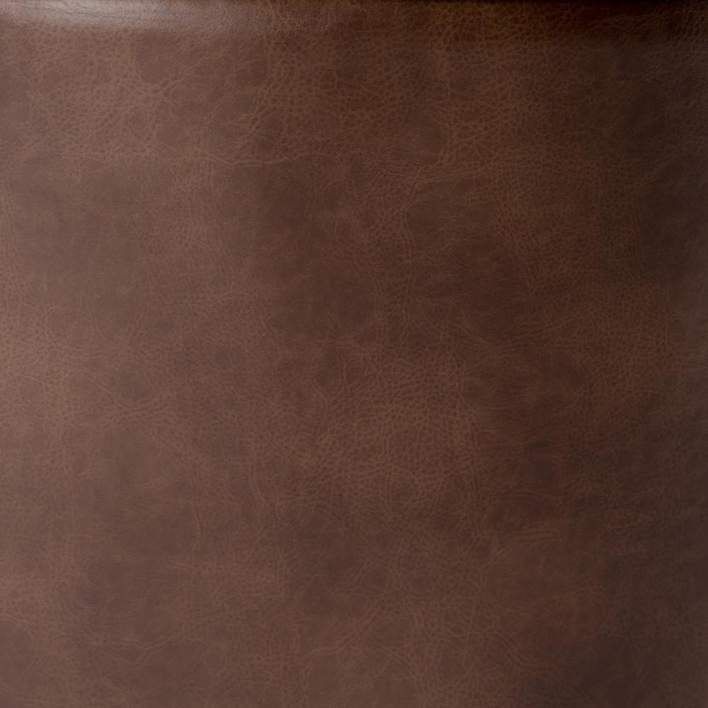 Distressed Chestnut Brown Distressed Vegan Leather | Owen Rectangular Storage Ottoman
