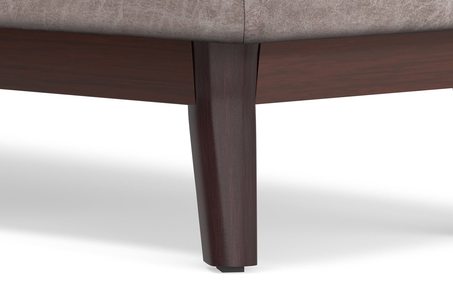 Distressed Grey Taupe Distressed Vegan Leather | Owen Rectangular Storage Ottoman