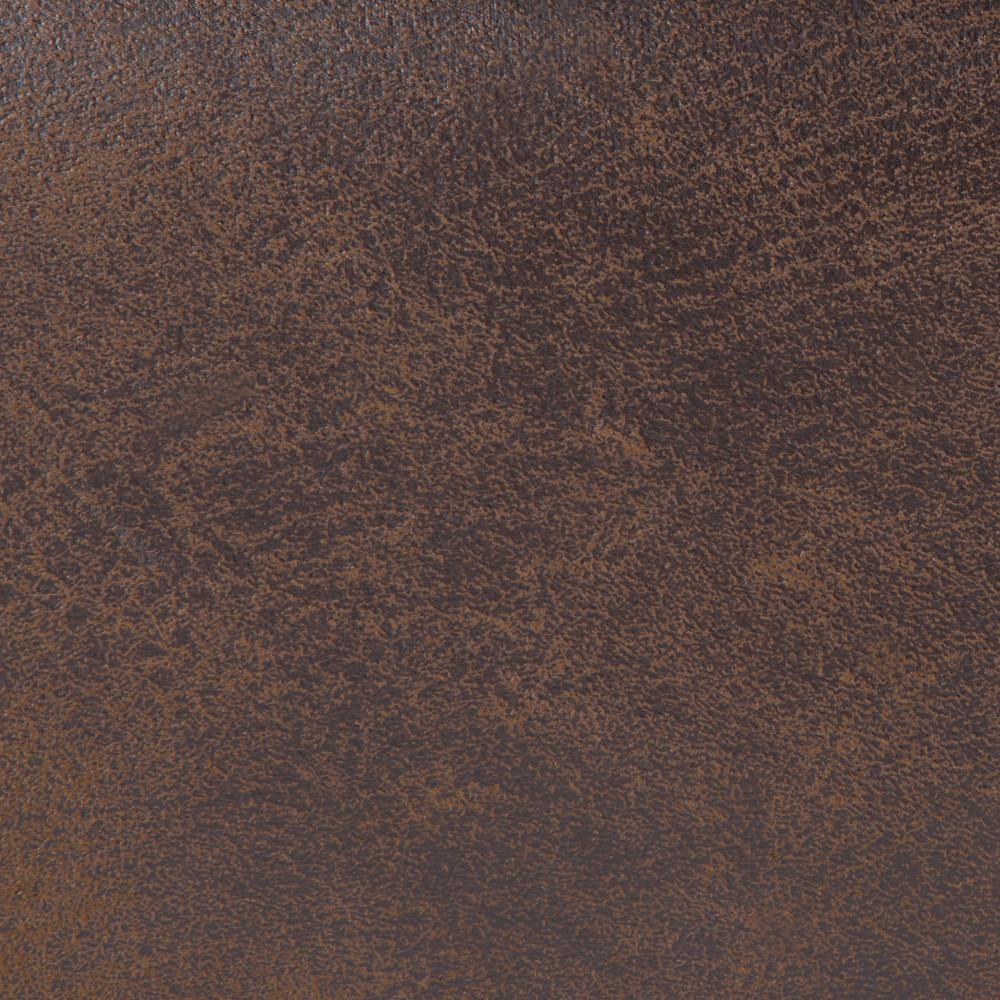 Distressed Chestnut Brown Distressed Vegan Leather | Owen Coffee Table Ottoman with Storage