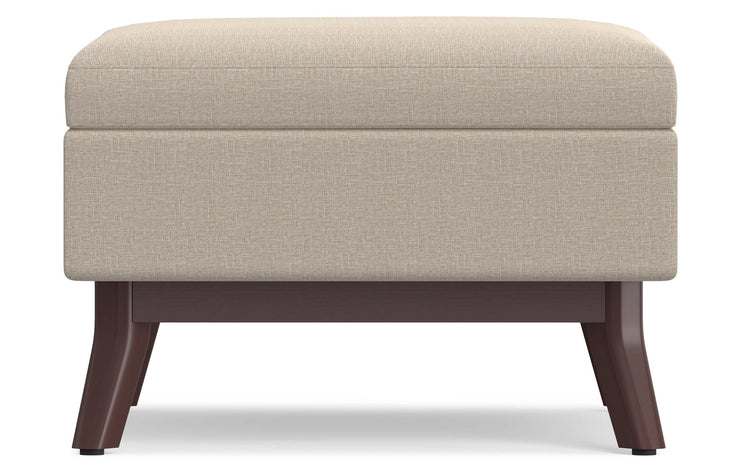 Natural Linen Style Fabric | Owen Coffee Table Ottoman with Storage