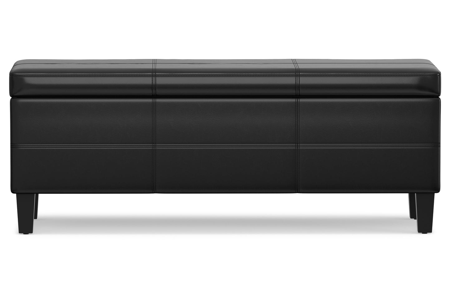 Midnight Black | Afton Storage Ottoman Bench