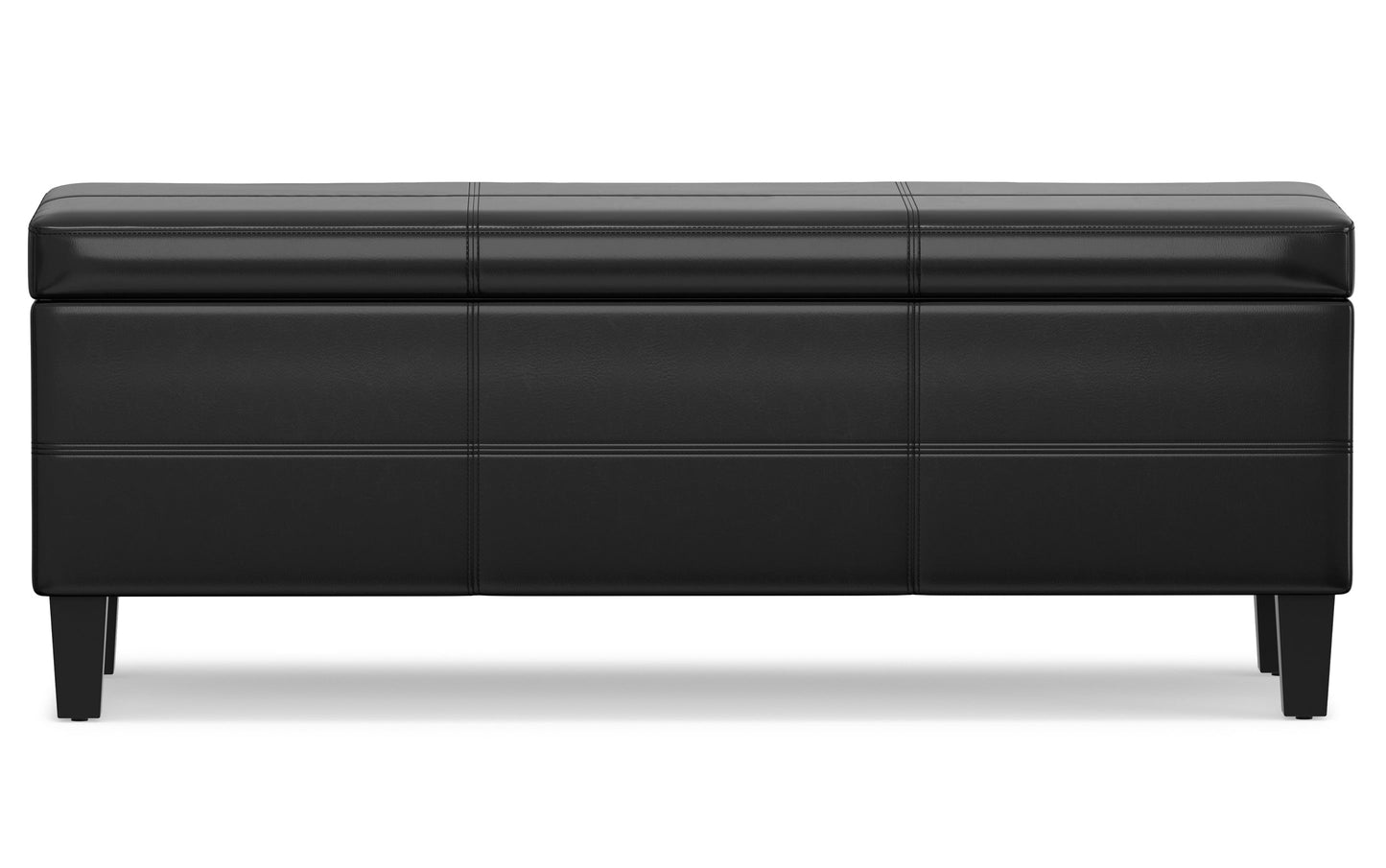 Midnight Black | Afton Storage Ottoman Bench
