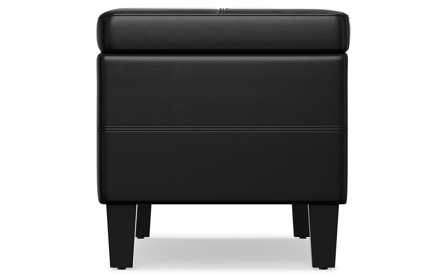 Midnight Black | Afton Storage Ottoman Bench