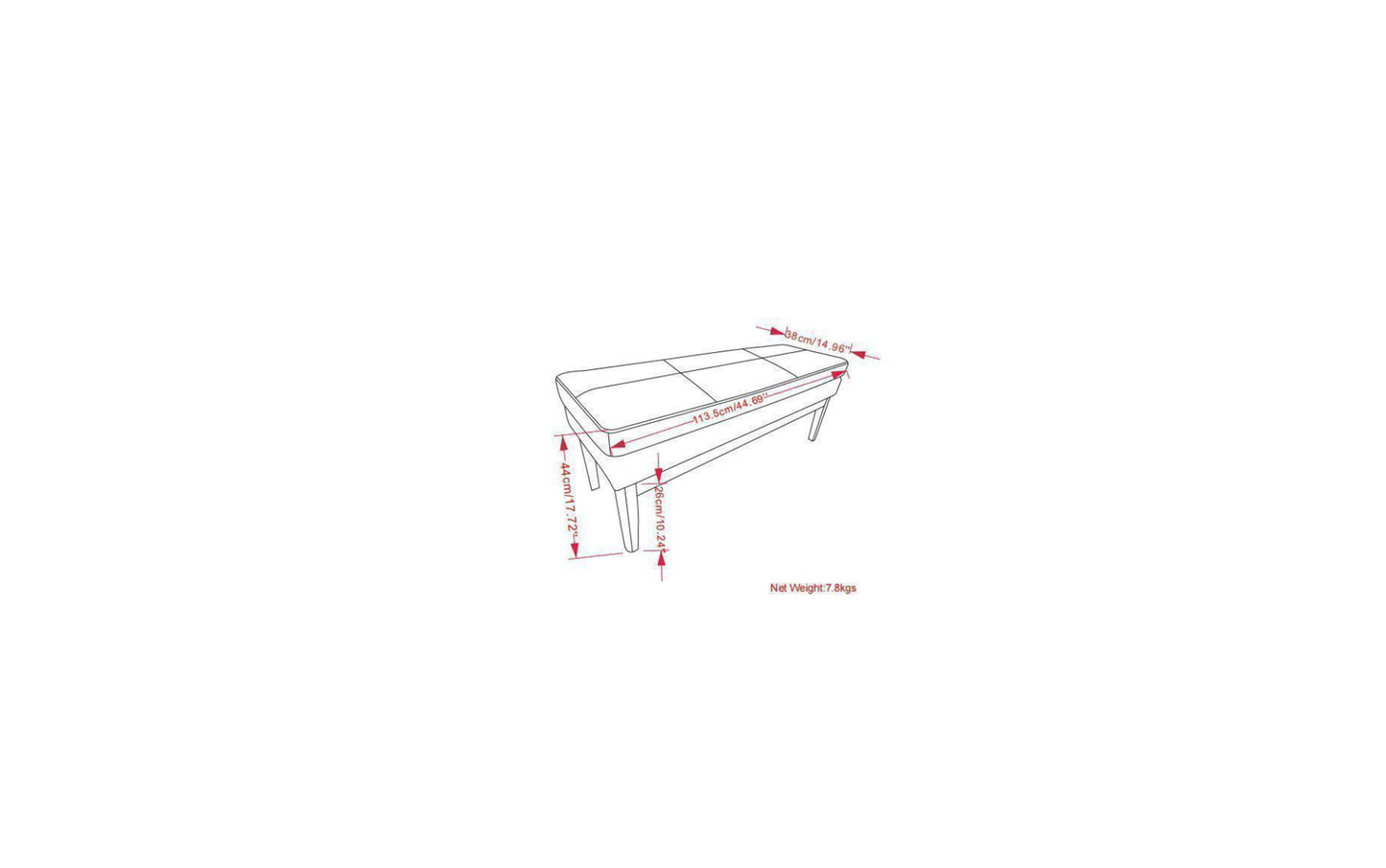 Carlson Ottoman Bench in Light Grey