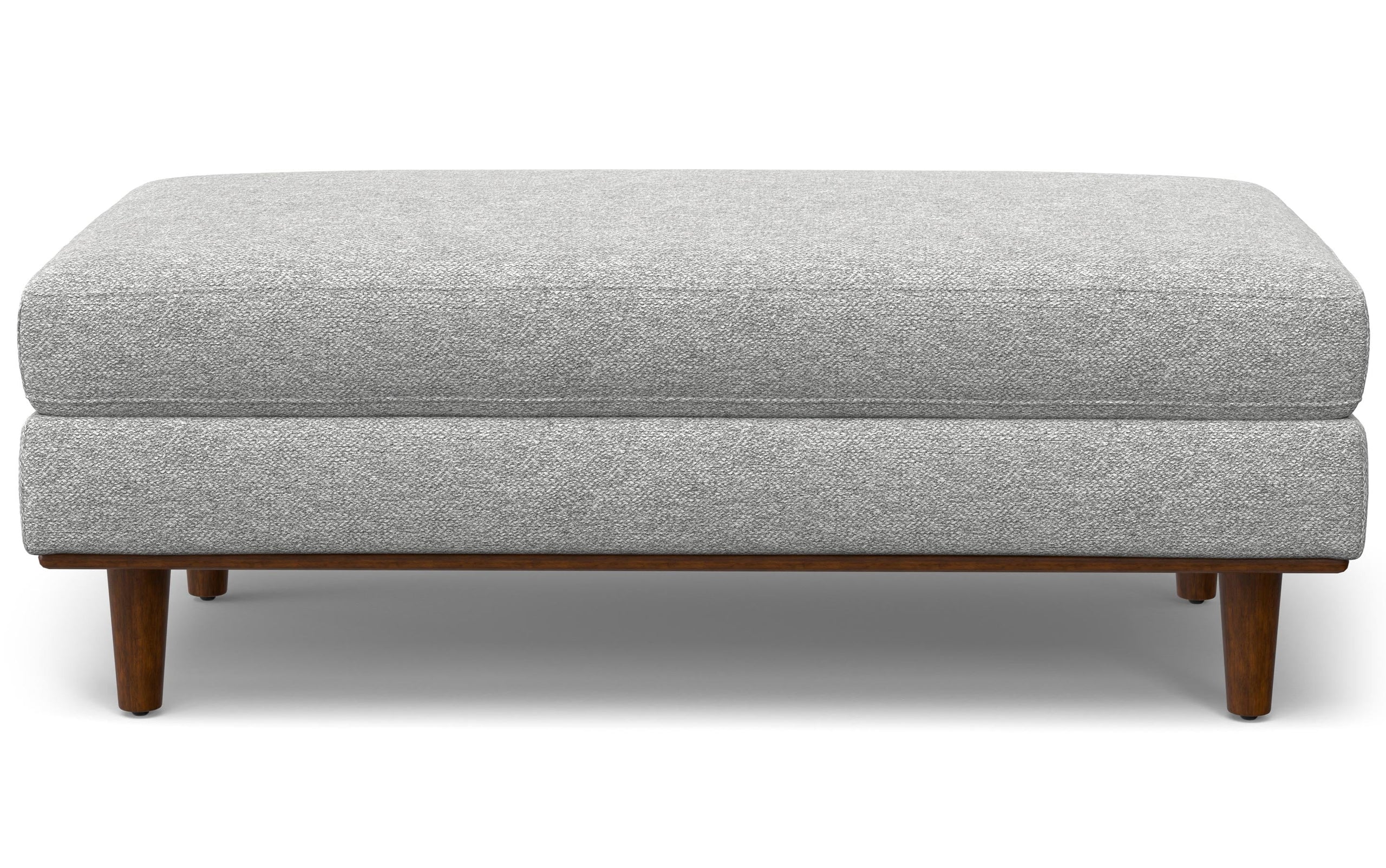 Mist Grey Woven-Blend Fabric | Morrison Large Rectangular Ottoman
