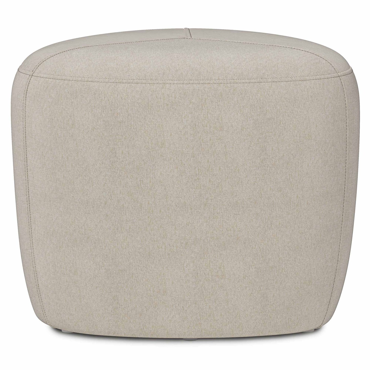 Natural Linen Style Fabric | Moore Small Ottoman in Linen
