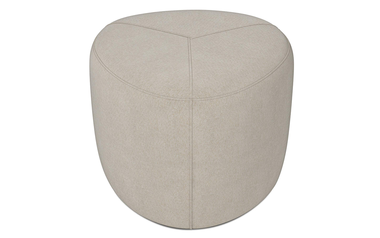 Natural Linen Style Fabric | Moore Small Ottoman in Linen