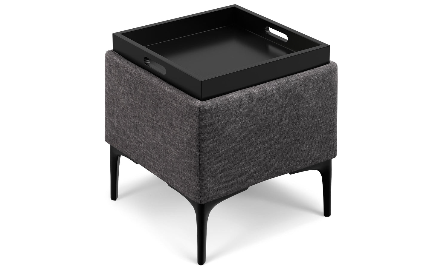 Natasha Storage Ottoman with Tray in Linen