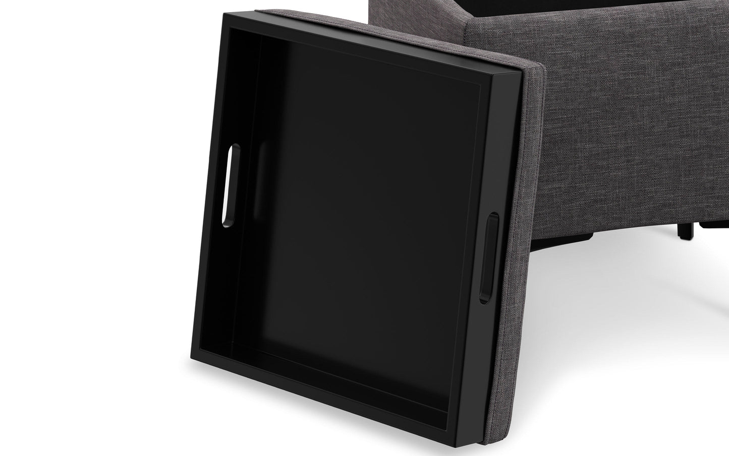 Natasha Storage Ottoman with Tray in Linen