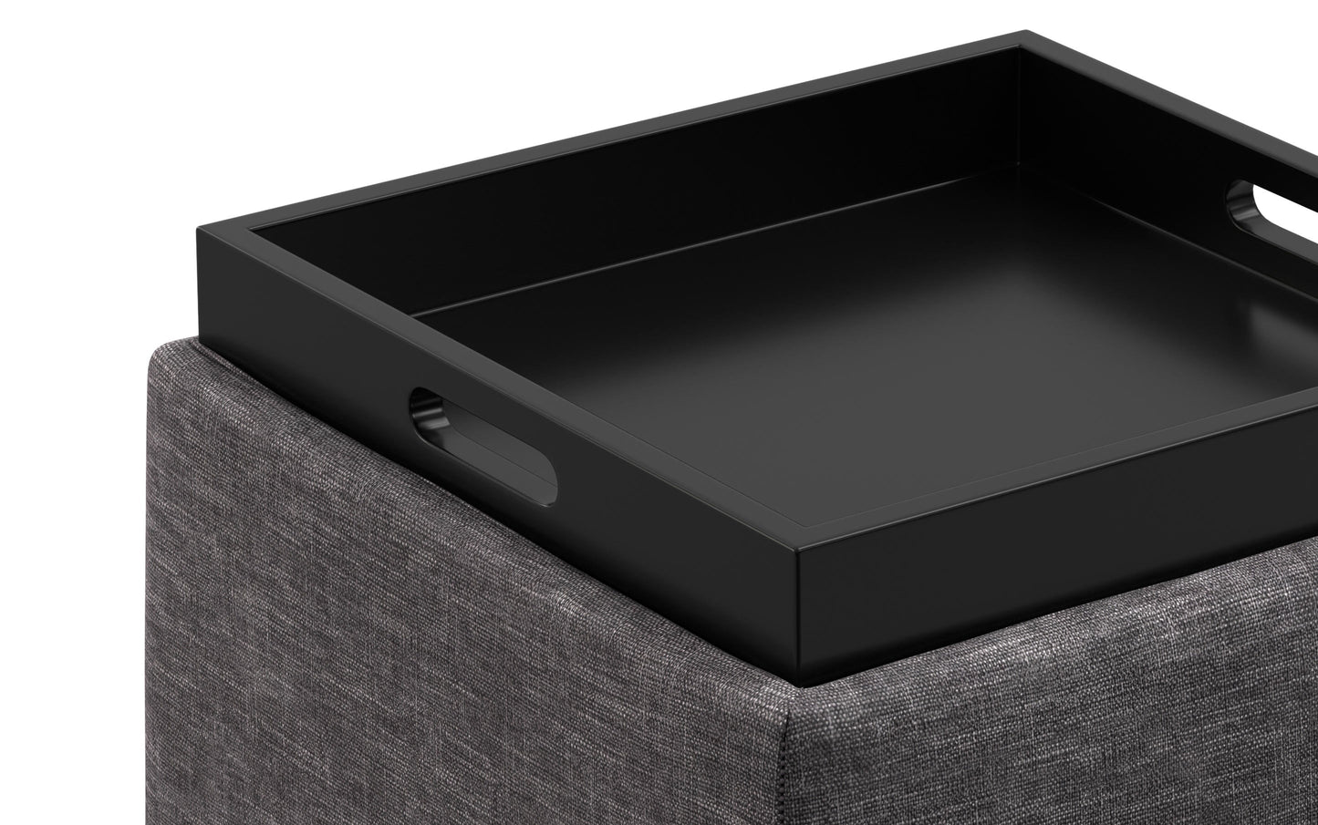 Natasha Storage Ottoman with Tray in Linen