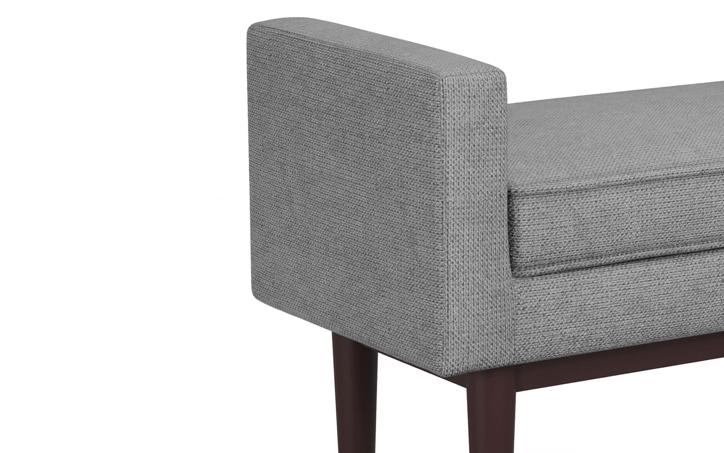 Pewter Grey Linen Style Polyester | Scott Ottoman Bench