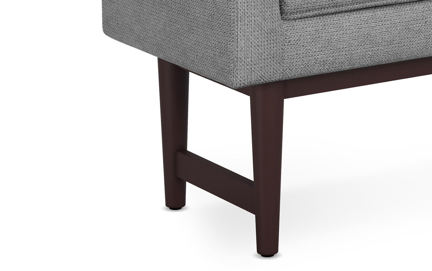 Pewter Grey Linen Style Polyester | Scott Ottoman Bench