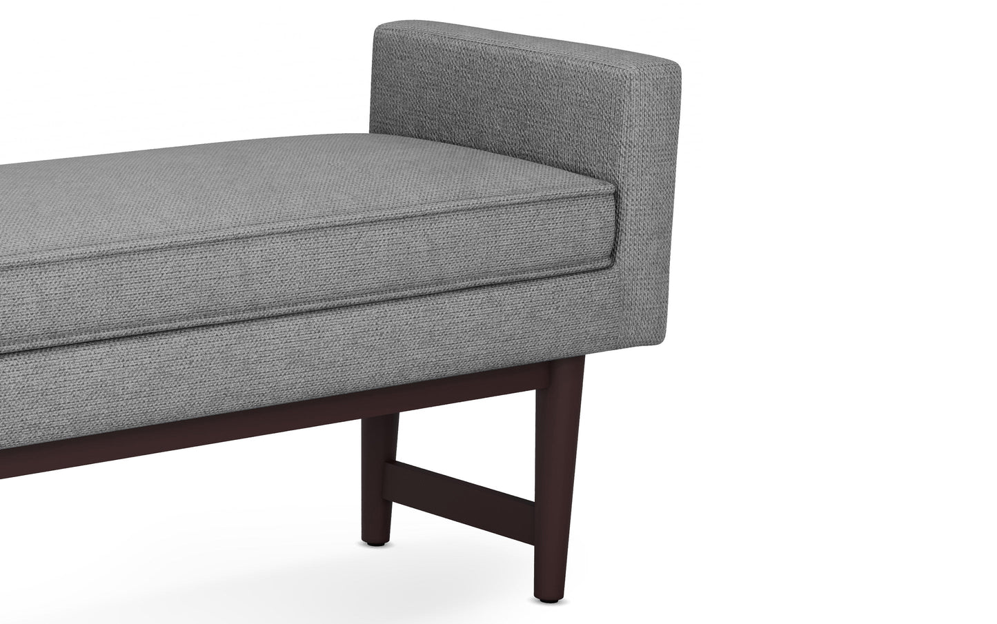 Pewter Grey Linen Style Polyester | Scott Ottoman Bench