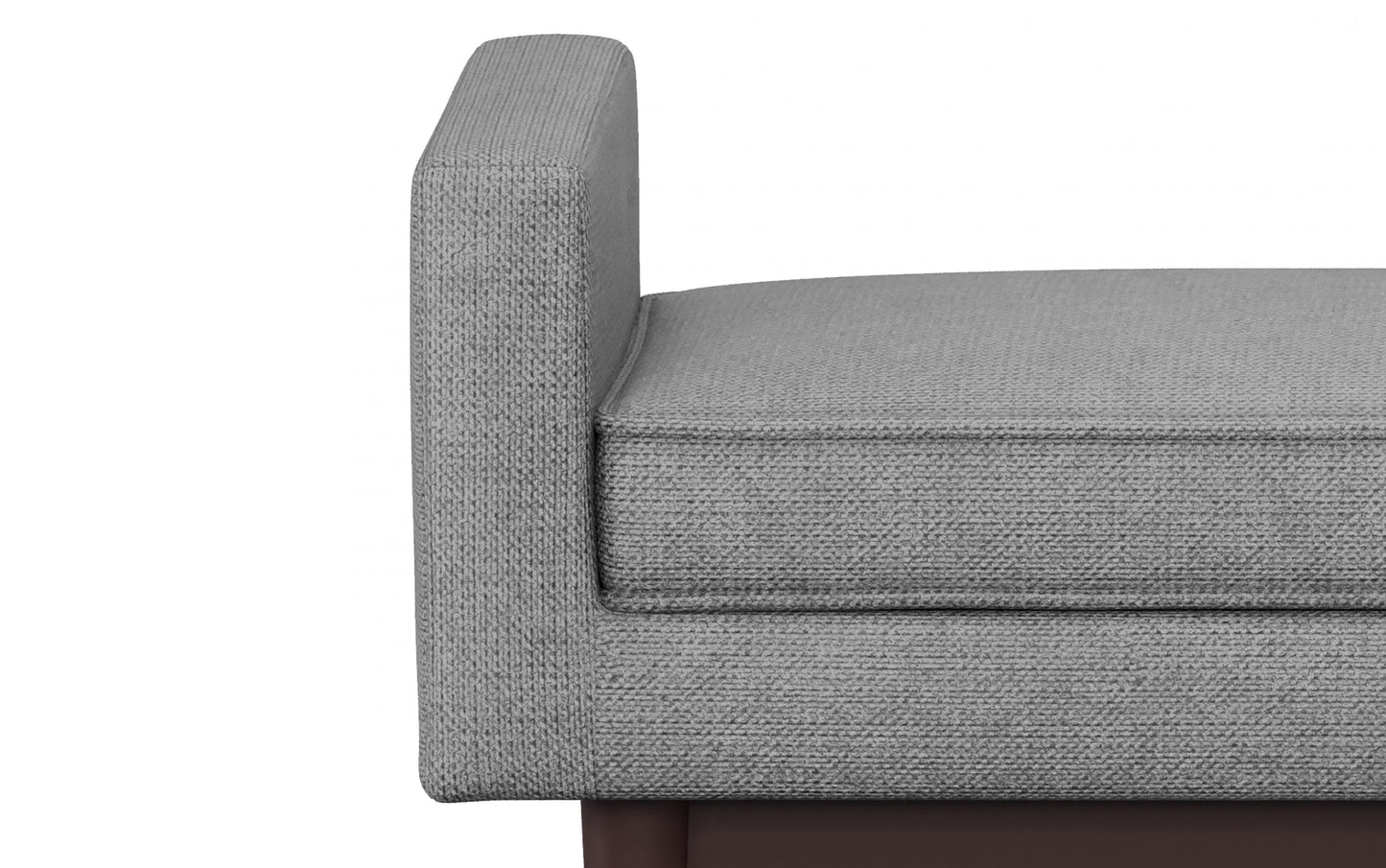 Pewter Grey Linen Style Polyester | Scott Ottoman Bench